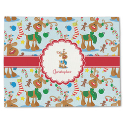 Reindeer Single-Sided Linen Placemat - Single w/ Name or Text