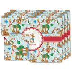 Reindeer Double-Sided Linen Placemat - Set of 4 w/ Name or Text