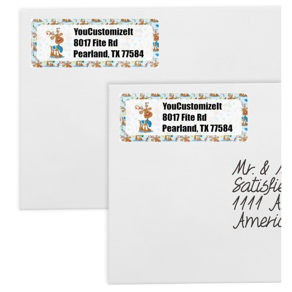 Reindeer Mailing Labels - Double Stack Close Up