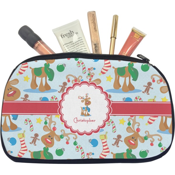 Custom Reindeer Makeup / Cosmetic Bag - Medium (Personalized)