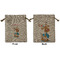 Reindeer Medium Burlap Gift Bag - Front & Back (Personalized)