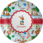 Reindeer Melamine Salad Plate - 8" (Personalized)
