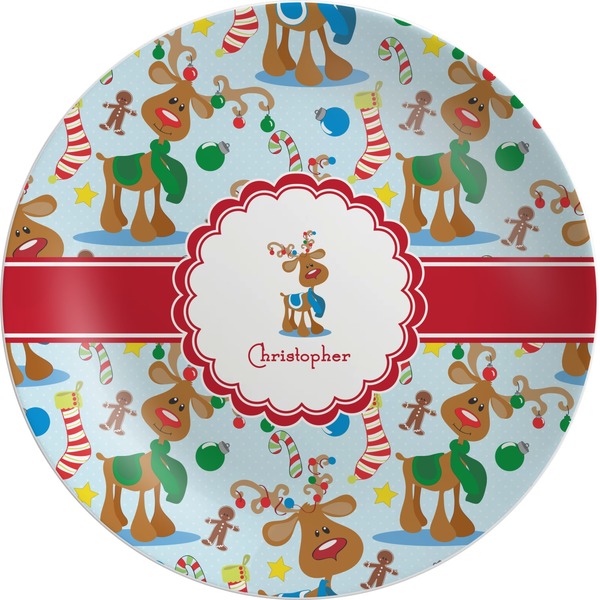 Custom Reindeer Melamine Plate (Personalized)