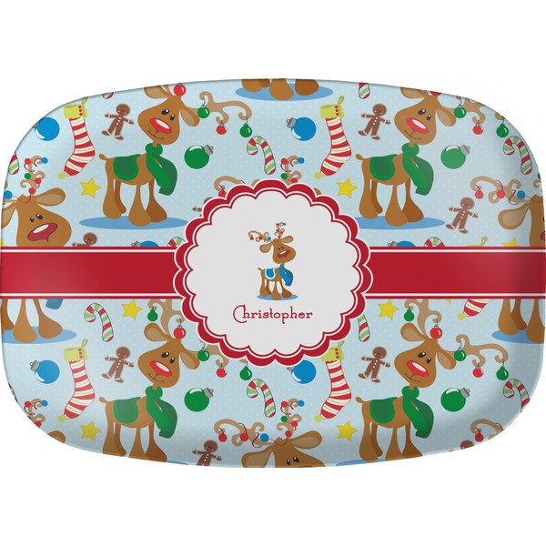 Custom Reindeer Melamine Platter (Personalized)