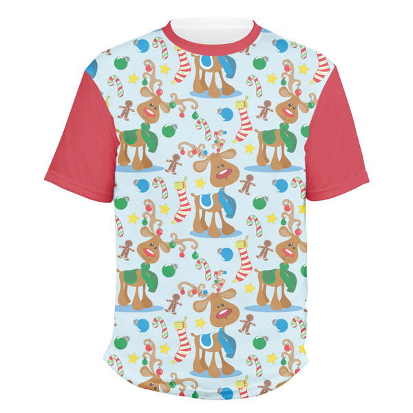 Custom Reindeer Men's Crew T-Shirt - Medium