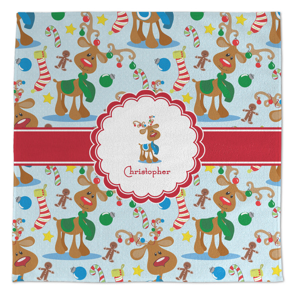 Custom Reindeer Microfiber Dish Towel (Personalized)