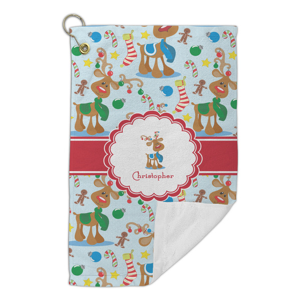 Reindeer Microfiber Golf Towels Small - FRONT FOLDED