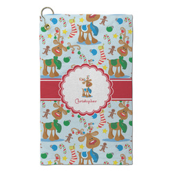 Reindeer Microfiber Golf Towel - Small (Personalized)