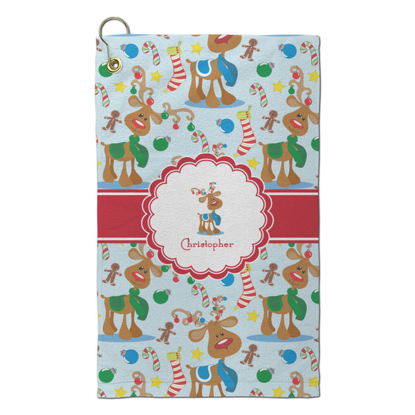 Custom Reindeer Microfiber Golf Towel - Small (Personalized)