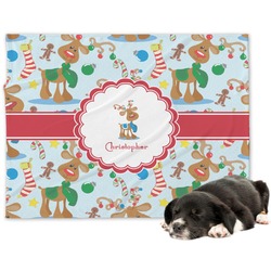 Reindeer Dog Blanket - Large (Personalized)