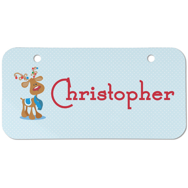 Custom Reindeer Mini/Bicycle License Plate (2 Holes) (Personalized)