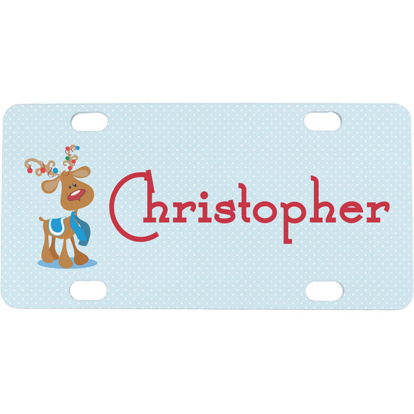 Custom Reindeer Mini / Bicycle License Plate (4 Holes) (Personalized)