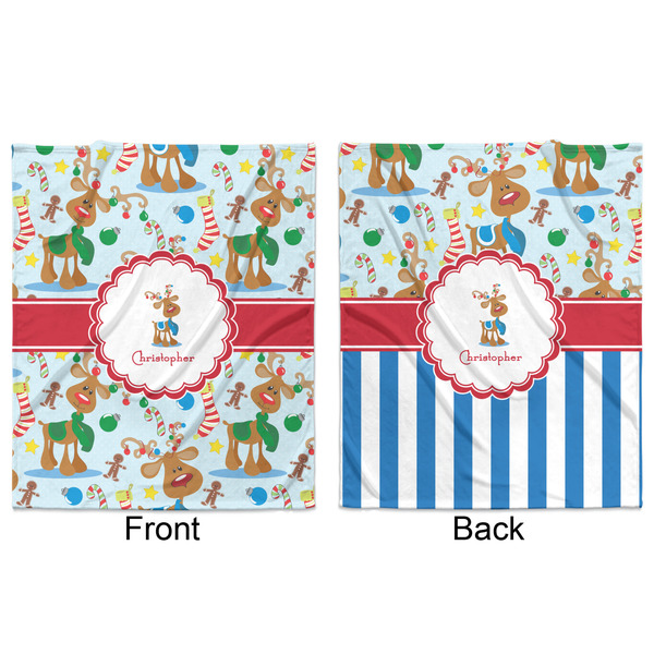 Reindeer Minky Blanket - 50"x60" - Double Sided - Front & Back