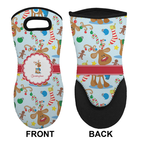 Reindeer Neoprene Oven Mitt (Front & Back)