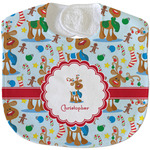 Reindeer Velour Baby Bib w/ Name or Text