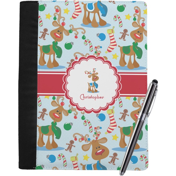 Custom Reindeer Notebook Padfolio - Large w/ Name or Text