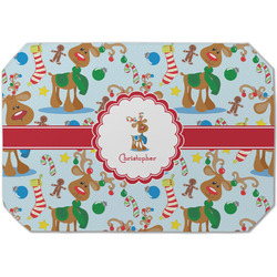 Reindeer Dining Table Mat - Octagon (Single-Sided) w/ Name or Text