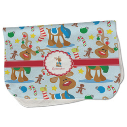 Reindeer Burp Cloth - Fleece w/ Name or Text