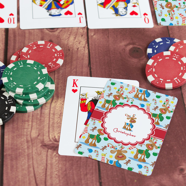 Reindeer On Table with Poker Chips