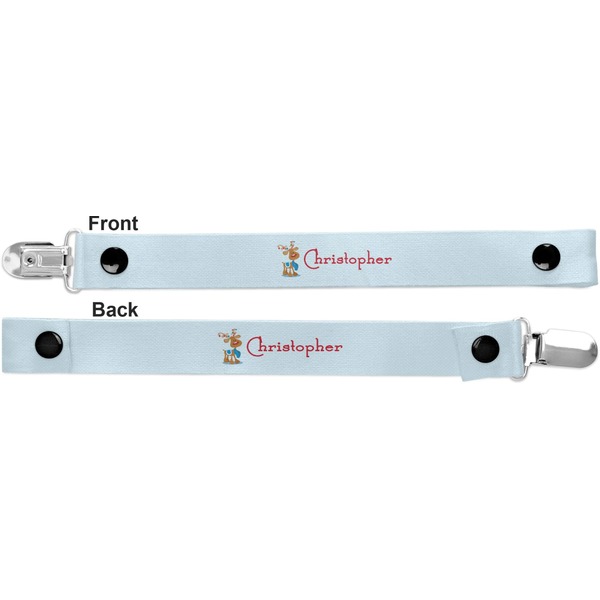 Reindeer Pacifier Clip - Front and Back
