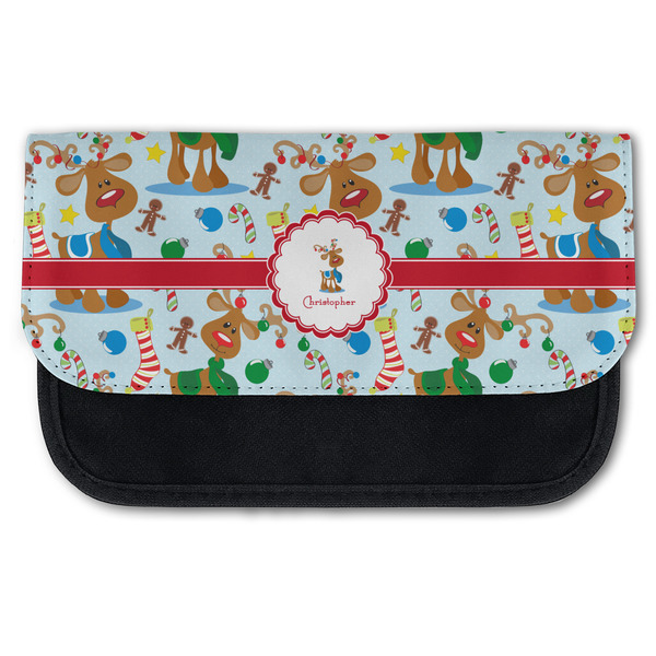 Custom Reindeer Canvas Pencil Case w/ Name or Text