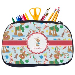 Reindeer Neoprene Pencil Case - Medium w/ Name or Text