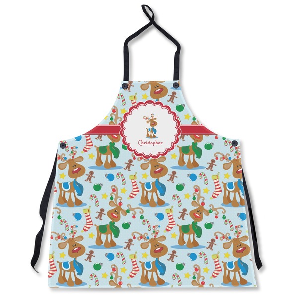 Custom Reindeer Apron Without Pockets w/ Name or Text