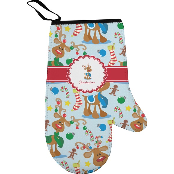 Reindeer Personalized Oven Mitt