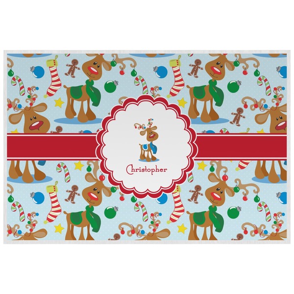 Custom Reindeer Laminated Placemat w/ Name or Text