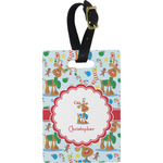 Reindeer Plastic Luggage Tag - Rectangular w/ Name or Text