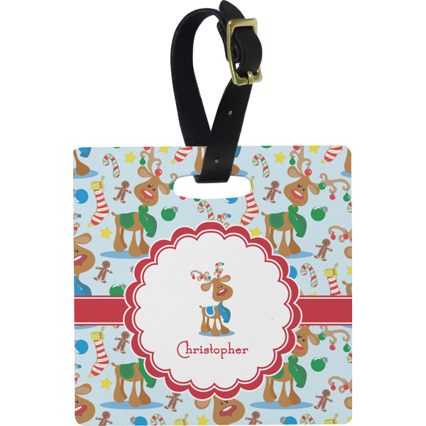 Reindeer Personalized Square Luggage Tag
