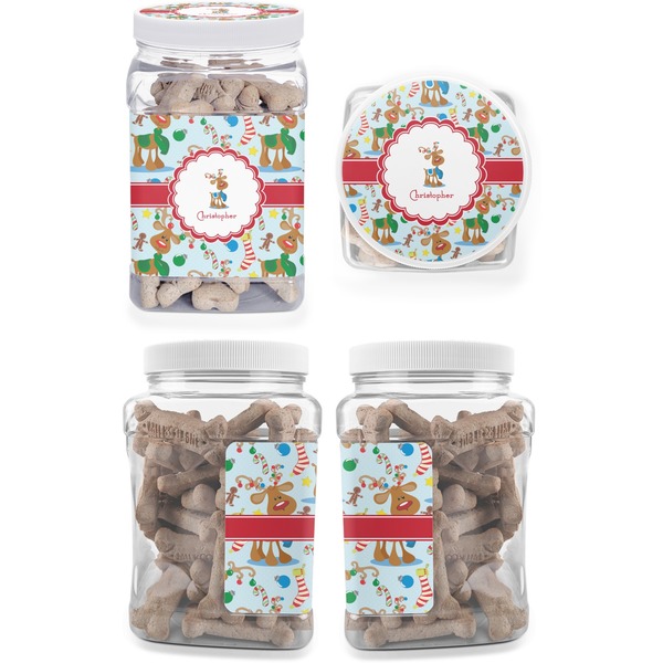 Reindeer Pet Treat Jar - Multiple Angles