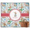 Reindeer Picnic Blanket - Flat - With Basket
