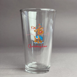 Reindeer Pint Glass - Full Color Logo (Personalized)