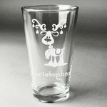 Reindeer Pint Glass - Engraved (Personalized)