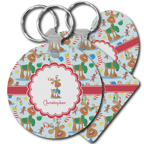 Custom Reindeer Plastic Keychain (Personalized)