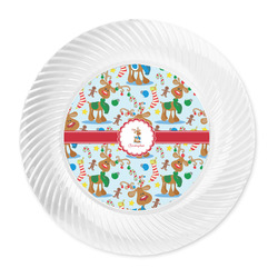 Reindeer Plastic Party Dinner Plates - 10" (Personalized)