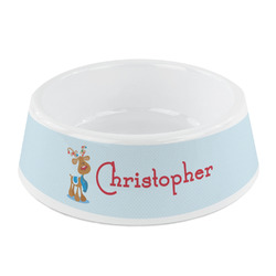 Reindeer Plastic Dog Bowl - Small (Personalized)