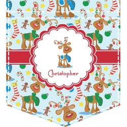 Reindeer Iron On Faux Pocket (Personalized)