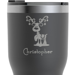 Reindeer RTIC Tumbler - Black - Engraved Front & Back (Personalized)