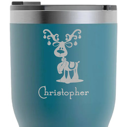 Reindeer RTIC Tumbler - Dark Teal - Laser Engraved - Double-Sided (Personalized)