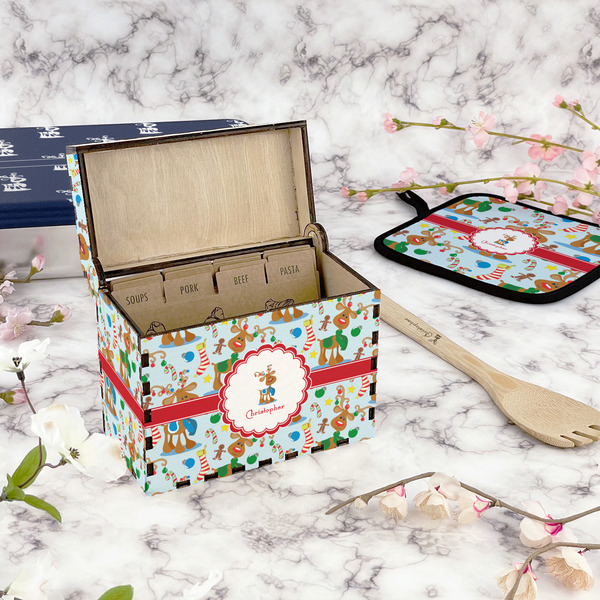 Reindeer Recipe Box - Full Color - In Context