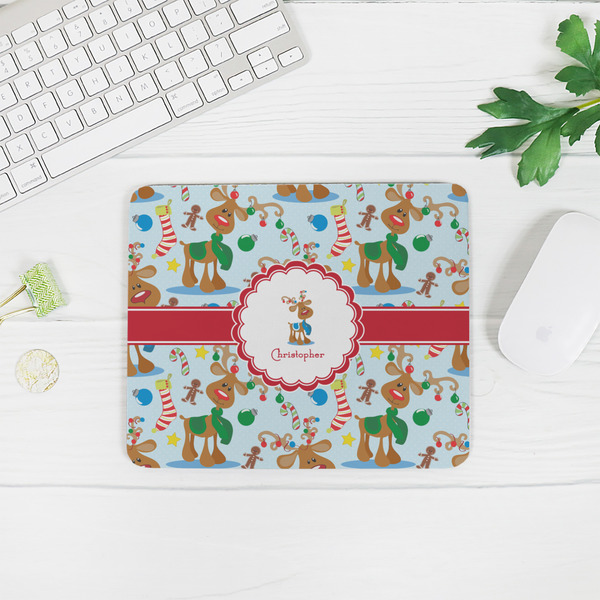Reindeer Rectangular Mouse Pad - LIFESTYLE 2