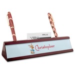 Reindeer Red Mahogany Nameplate with Business Card Holder (Personalized)
