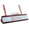 Reindeer Red Mahogany Nameplates with Business Card Holder - Angle