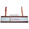 Reindeer Red Mahogany Nameplates with Business Card Holder - Straight