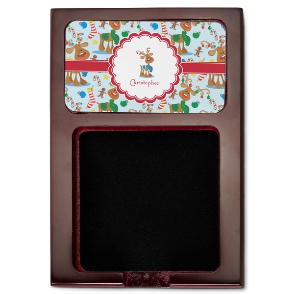 Reindeer Red Mahogany Sticky Note Holder - Flat