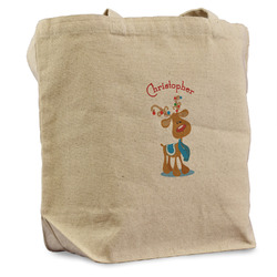 Reindeer Reusable Cotton Grocery Bag (Personalized)