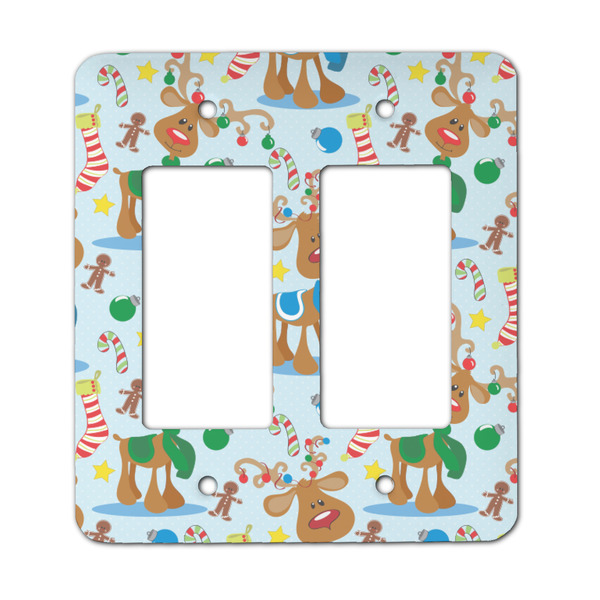 Custom Reindeer Rocker Style Light Switch Cover - Two Switch