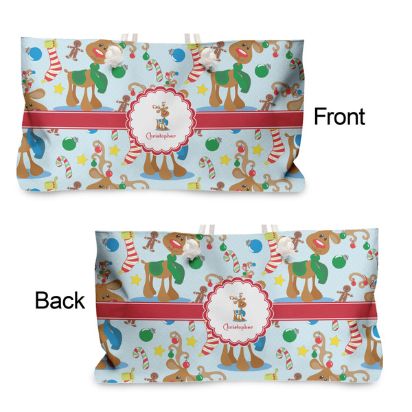 Reindeer Large Rope Tote - From & Back View